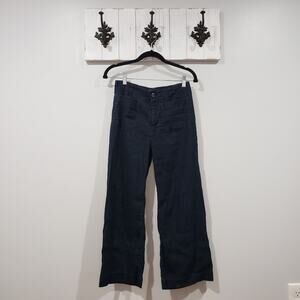 Maeve Colette Cropped Wide Leg Pants Navy Anthropologie Women’s Size 2 EUC